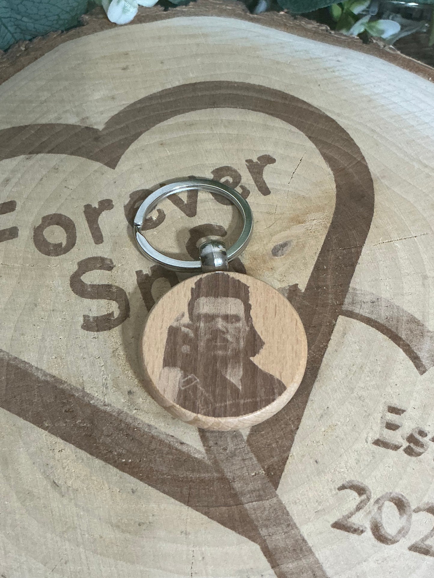 DEZBAG “And Then…” Circle Wooden Keyring