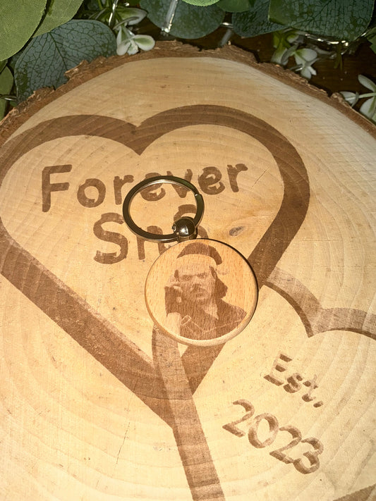 DEZBAG “Merry Dezmas!” Circle Wooden Keyring