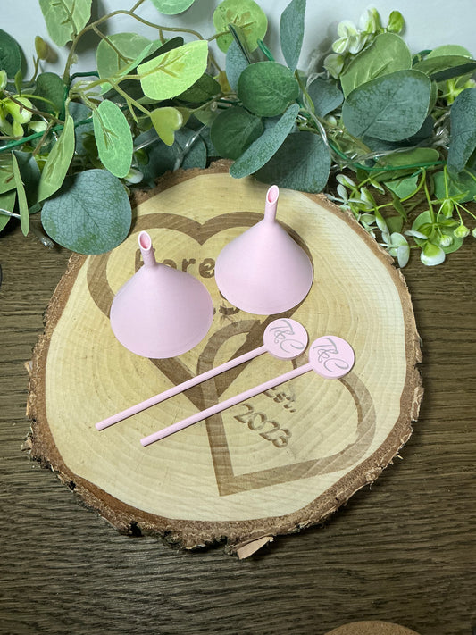 Funnel & Poker For Snow Globe cups.