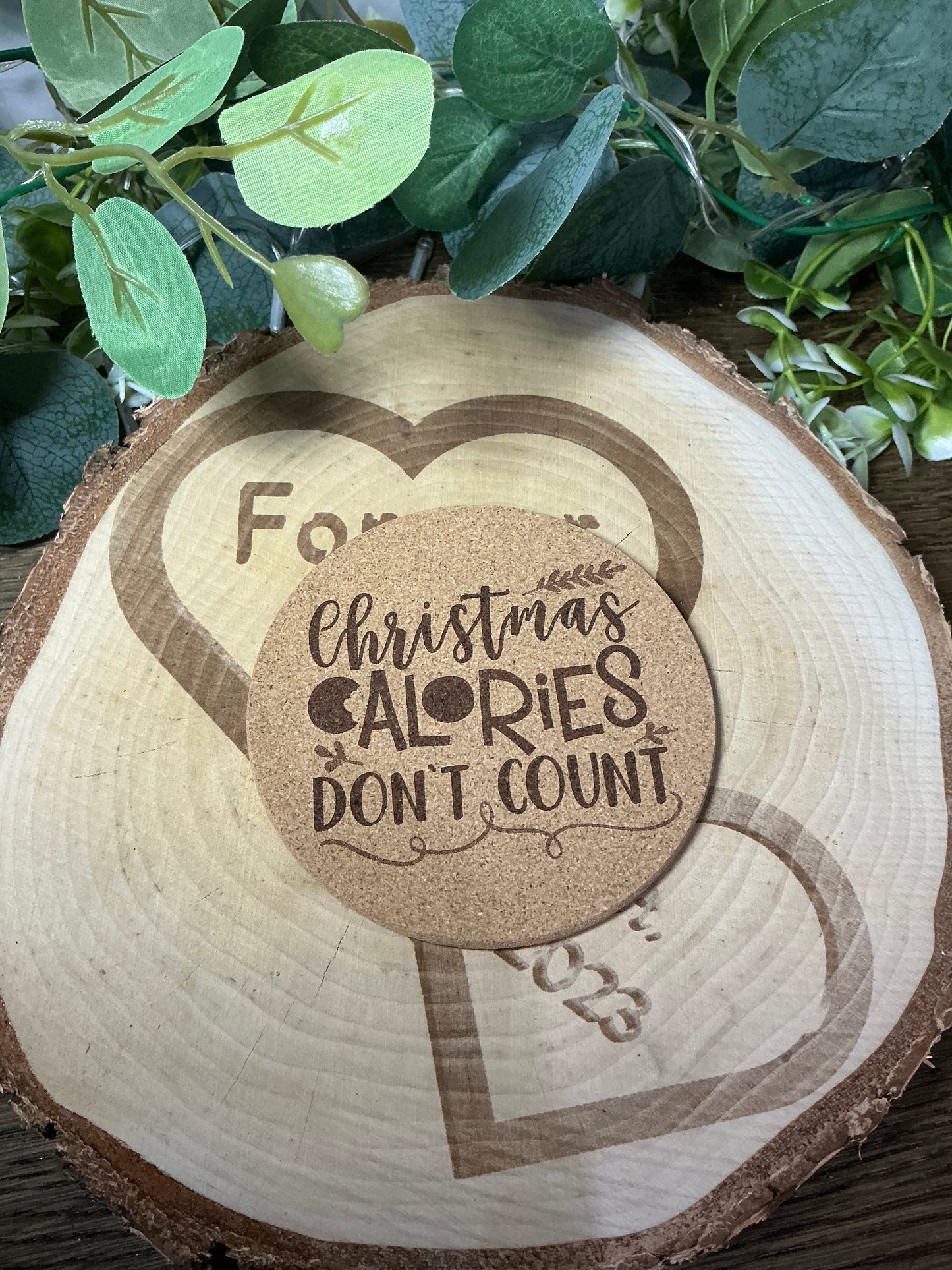 Cork Coaster “Christmas Calories don’t count”