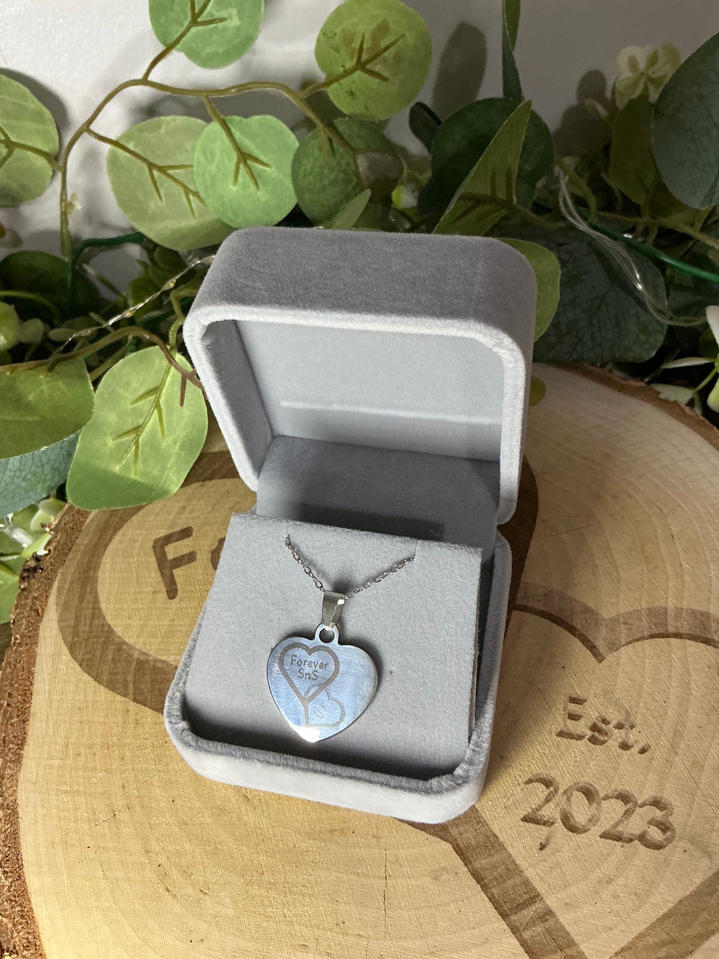 Personalised Stainless Steel Heart Necklace