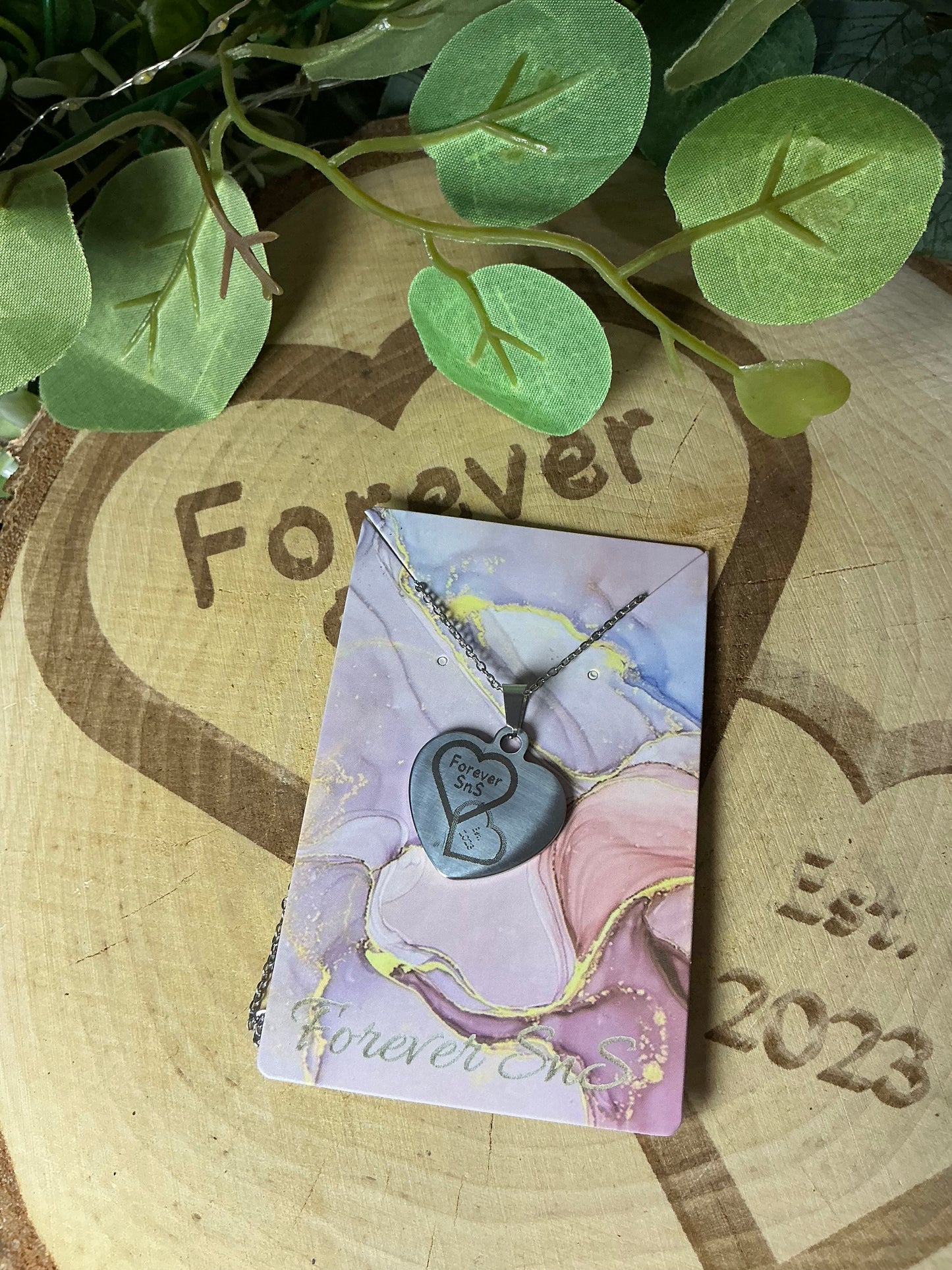 Personalised Stainless Steel Heart Necklace