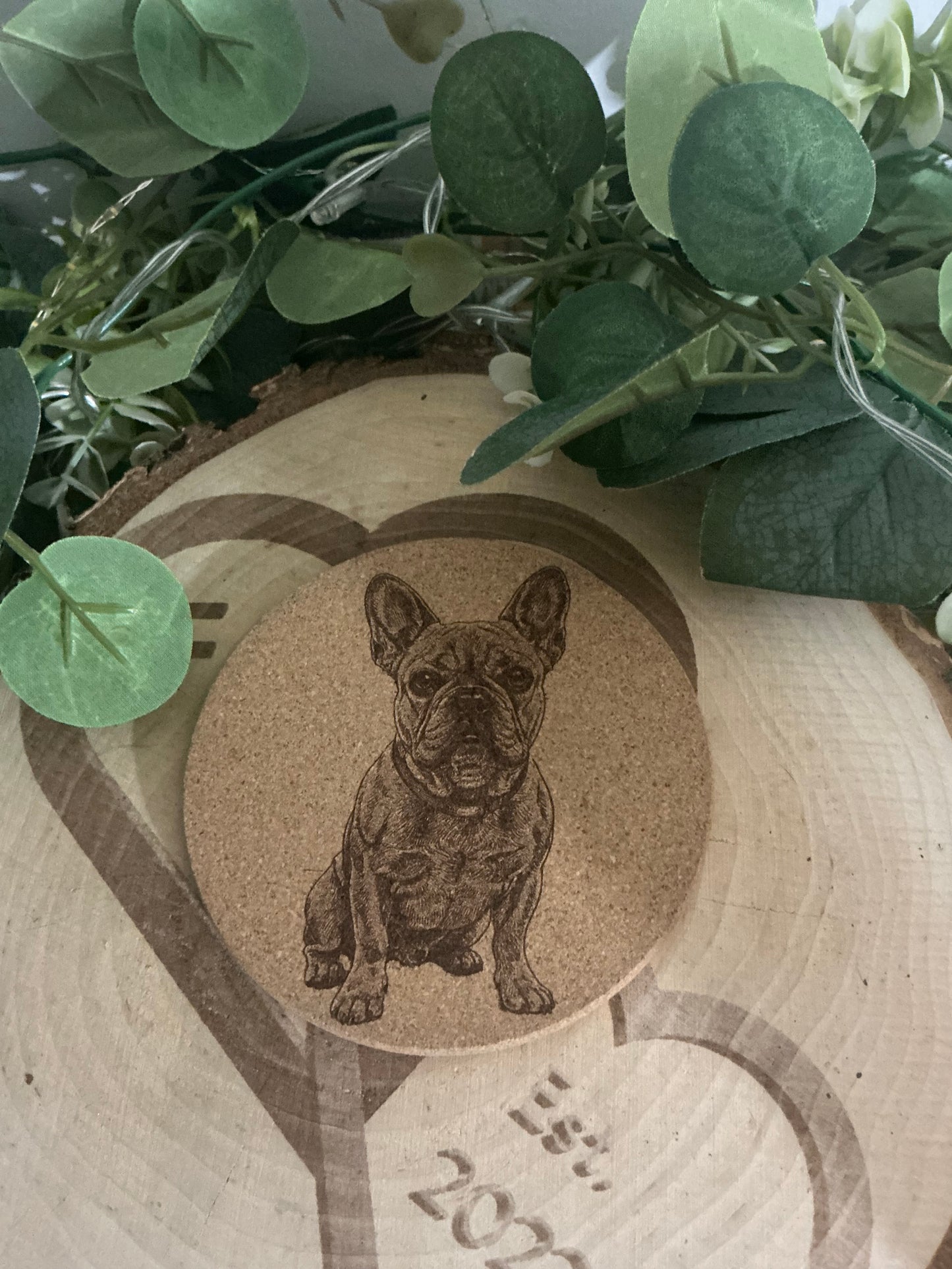 French Bulldog Cork Coaster – Dog Lover Drink Mat & Rustic Home Gift