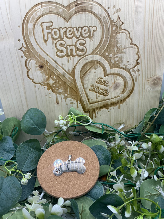 Large Pet Tag with Paw Print Cut Out