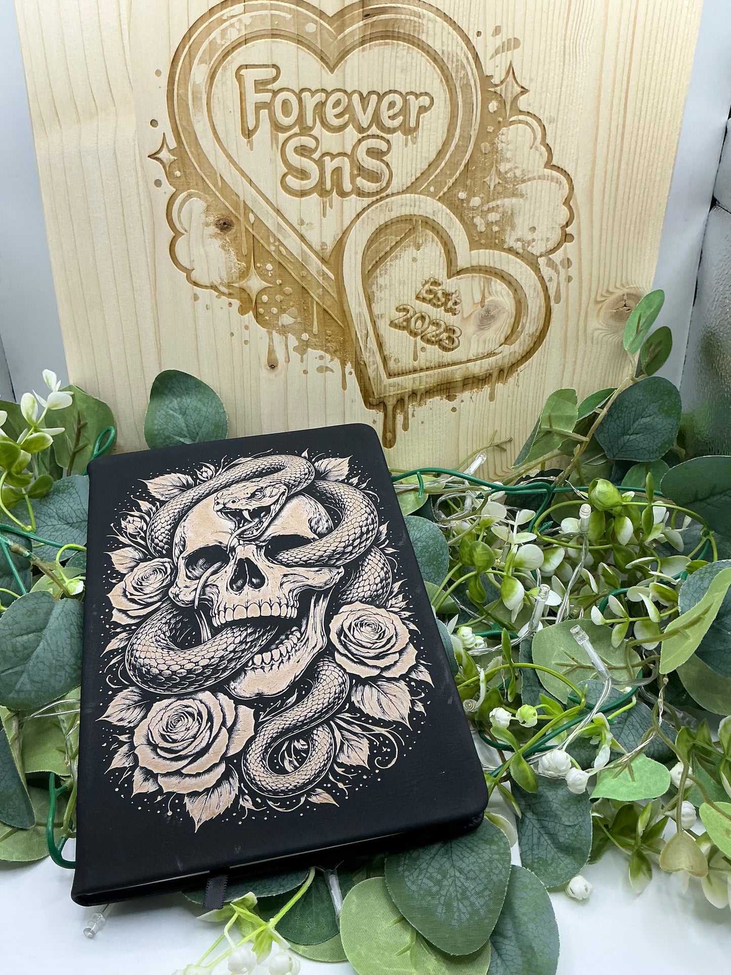 Laser Engraved Snake Notebook – Gothic Journal & Alternative Writing Diary