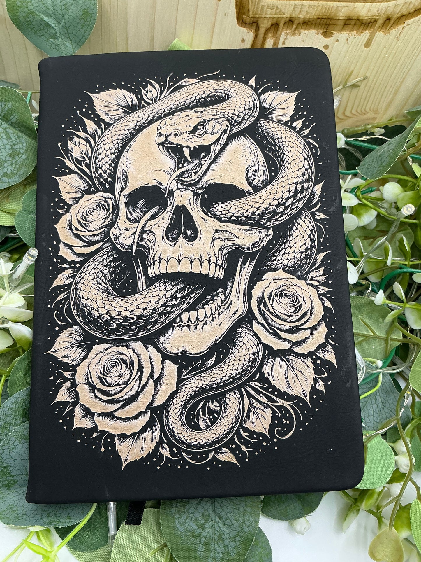 Laser Engraved Snake Notebook – Gothic Journal & Alternative Writing Diary