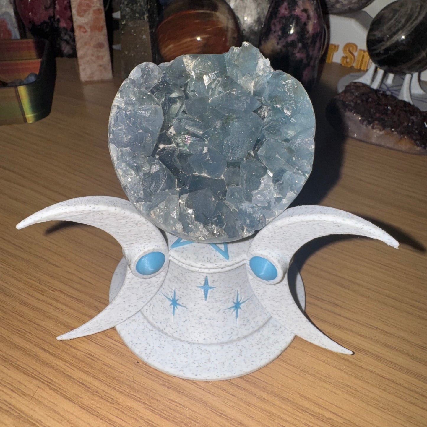 Blue Celestite Half Sphere 287g